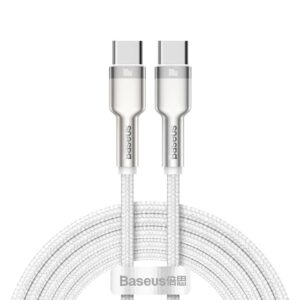 Кабел Baseus Cafule Series Type-C към Type-C, 100W, 2м, бял