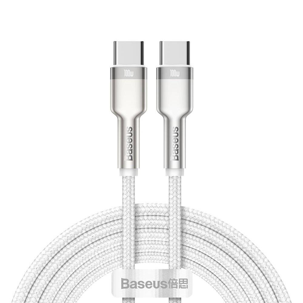 Кабел Baseus Cafule Series Type-C към Type-C, 100W, 2м, бял