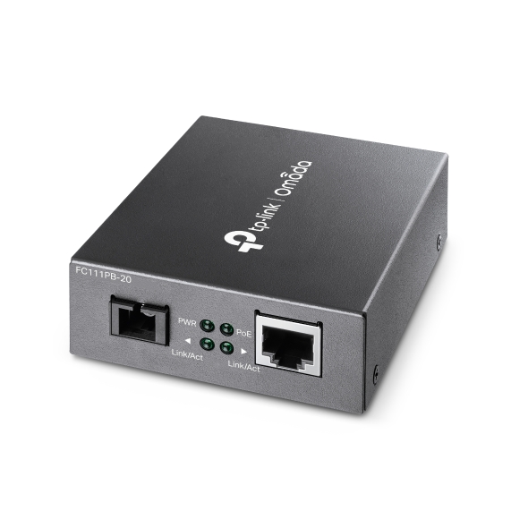 10/100 Mbps WDM медиен конвертор TP-Link Omada FC111PB-20 (TL-FC111PB-20) с 1 PoE порт