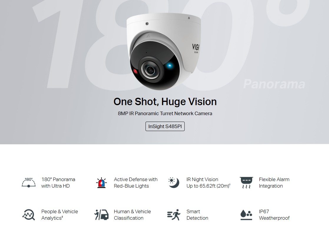 8MP IR панорамна куполна мрежова камера TP-Link VIGI InSight S485PI - Image 5