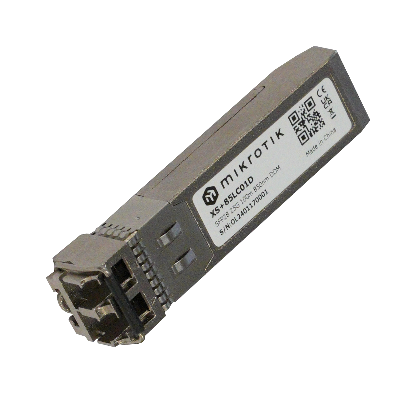 1.25G SFP, 10G SFP+ и 25G SFP28 модул за по-къси разстояния MikroTik XS+85LC01D