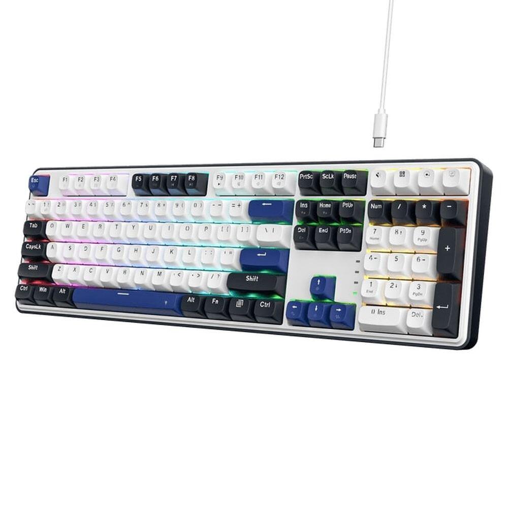 Механична геймърска клавиатура Redragon Wyvern K689WBB-RGB с RGB подсветка - бяло/синьо - Image 2