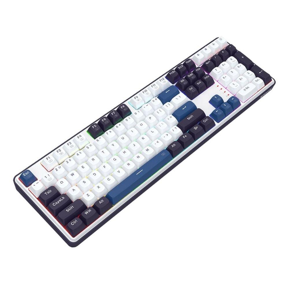Механична геймърска клавиатура Redragon Wyvern K689WBB-RGB с RGB подсветка - бяло/синьо - Image 4