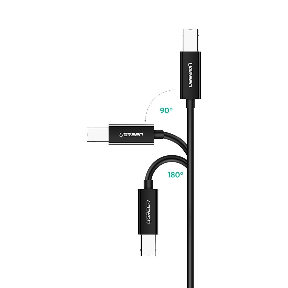 Кабел за принтер UGREEN US241 USB-C към USB-B 2.0, 1 м - черен - Image 2