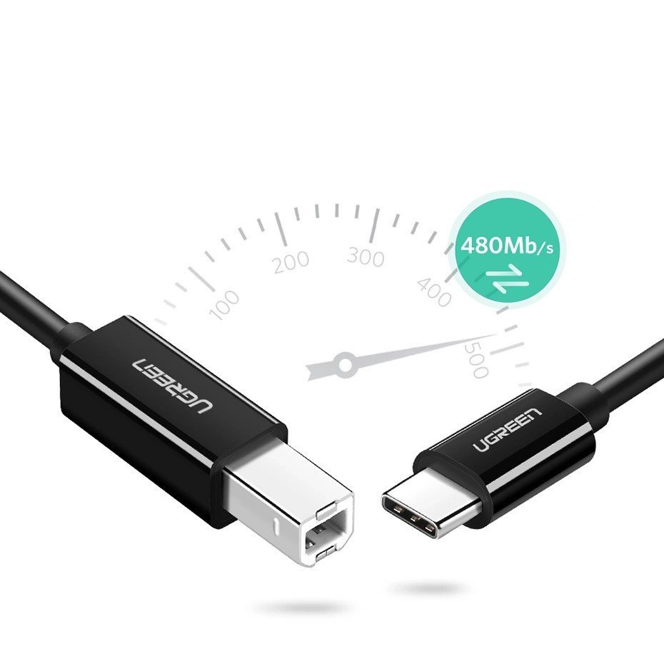 Кабел за принтер UGREEN US241 USB-C към USB-B 2.0, 1 м - черен - Image 5