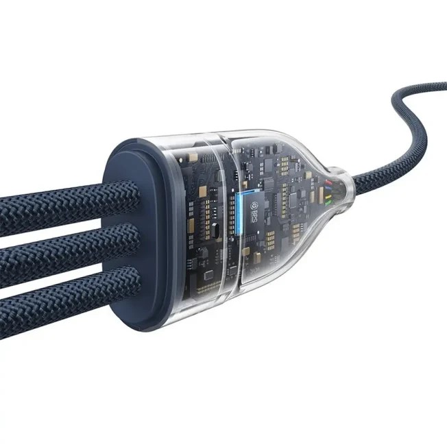 Кабел Baseus Flash Series Type-C към 3x USB-C, 100W, 1.5м P10377503321-00 - син - Image 4