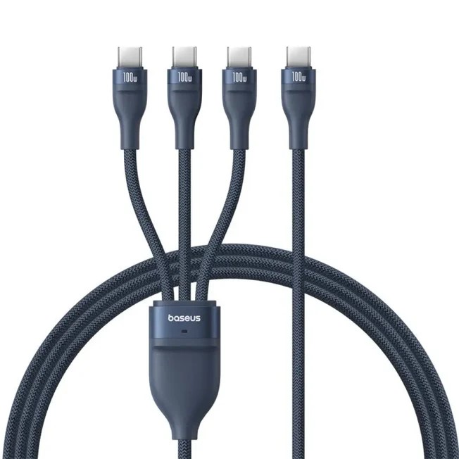 Кабел Baseus Flash Series Type-C към 3x USB-C, 100W, 1.5м P10377503321-00 - син