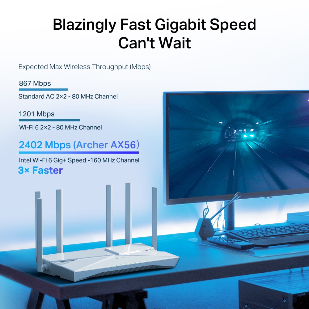 Гигабитов Wi-Fi 6 рутер TP-Link Archer AX56 AX3000 - Image 5