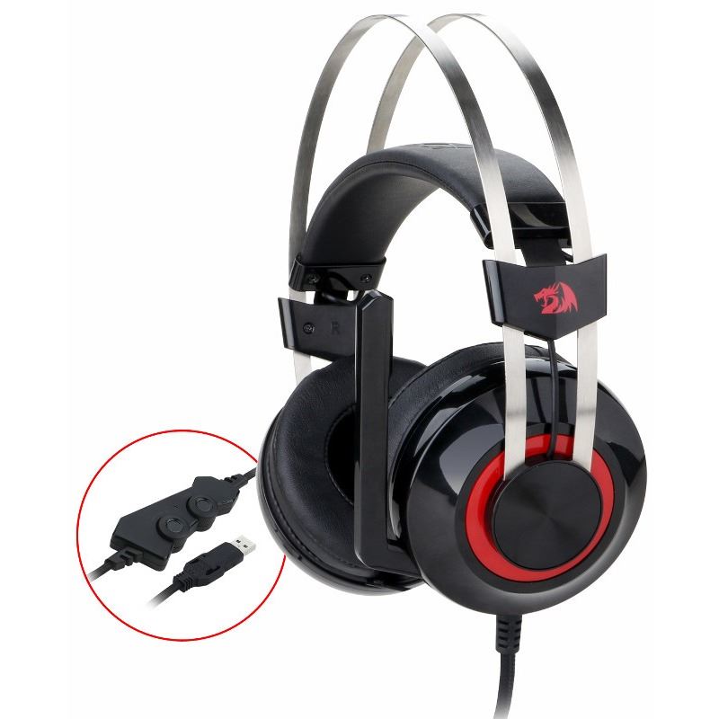 Геймърски слушалки Redragon Talos H601-1-BK с микрофон и стойка - Image 2