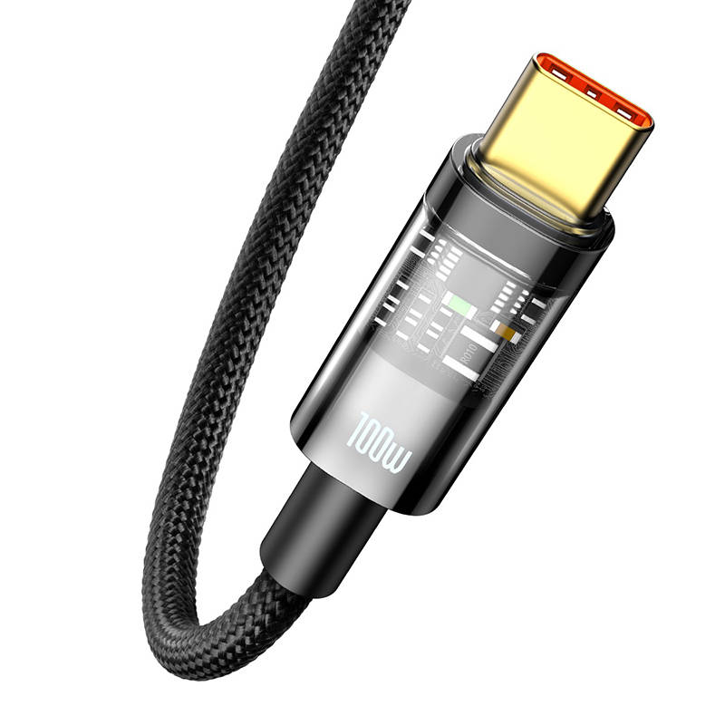Кабел Baseus CATS000301 USB към USB Type C 100W 2м - черен - Image 2