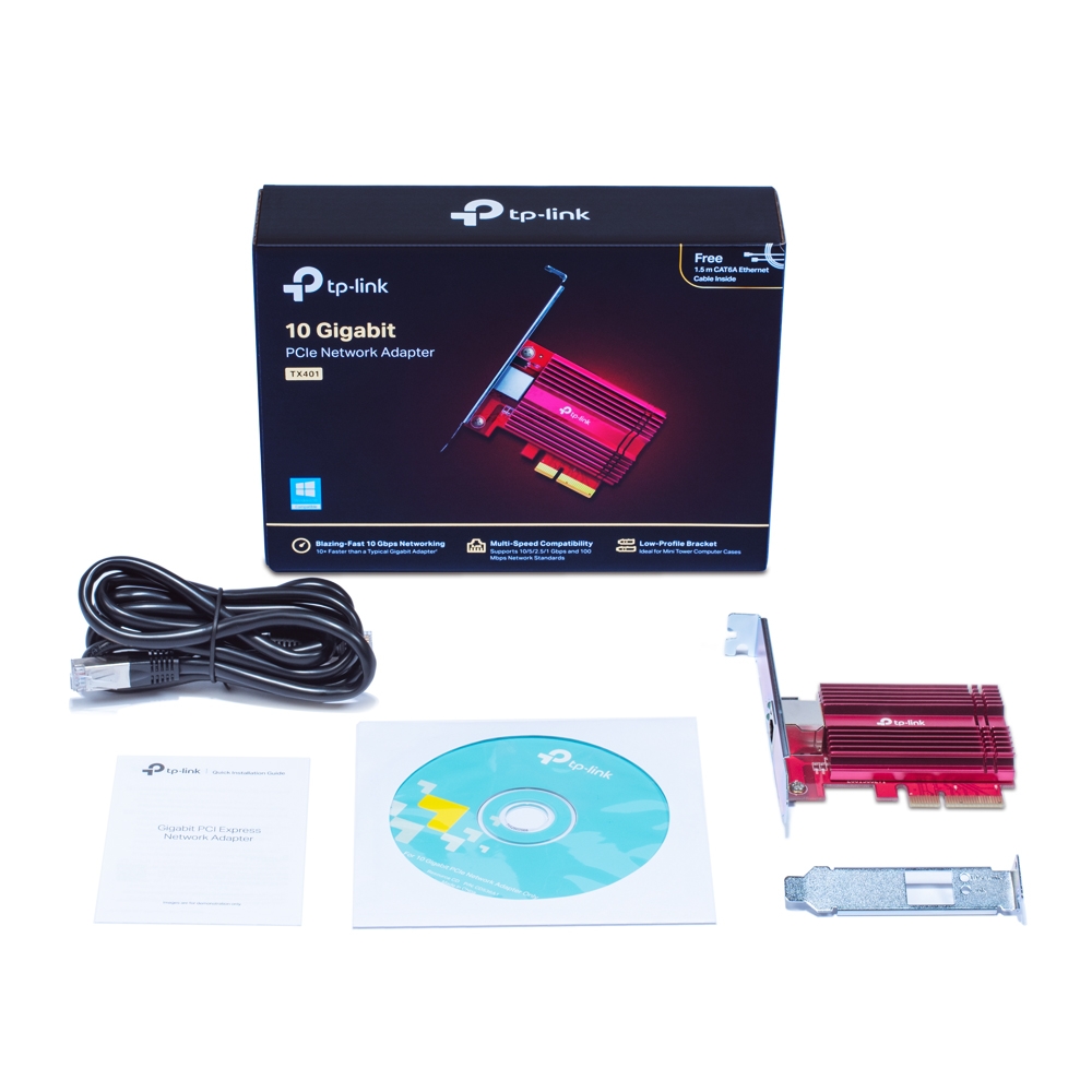 10Gbps PCI-e мрежова карта TP-Link TX401 с нископрофилна планка - Image 4