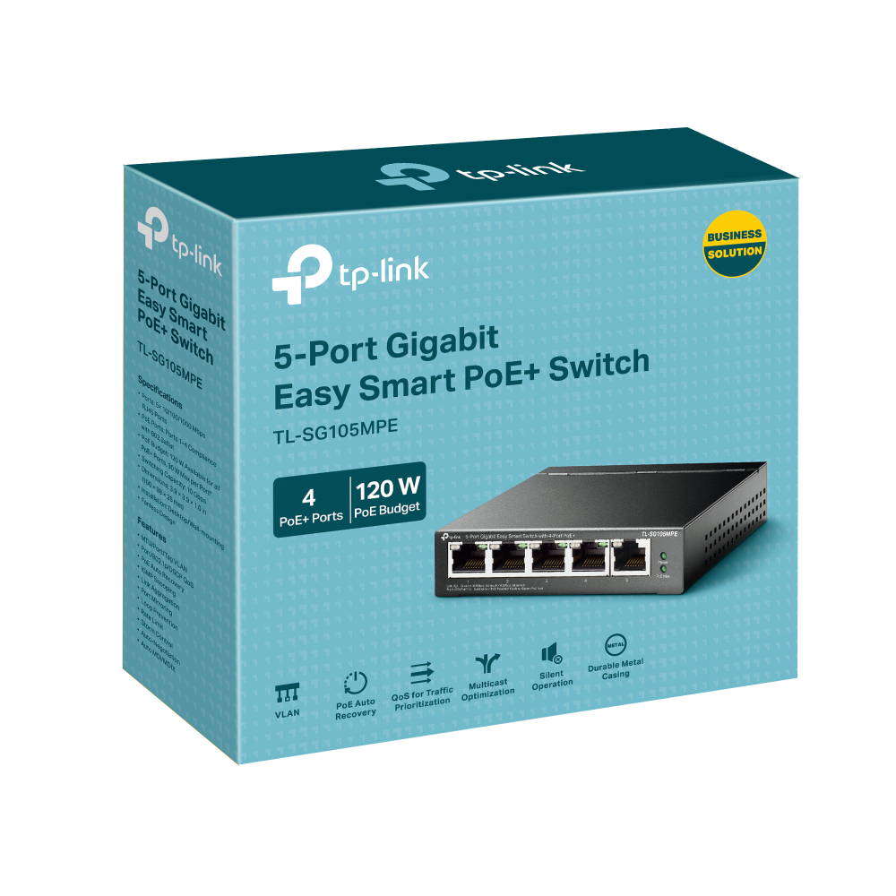 Комутатор TP-Link TL-SG105MPE 5-портов Gigabit Easy Smart Switch с 4 порта PoE+ - Image 3