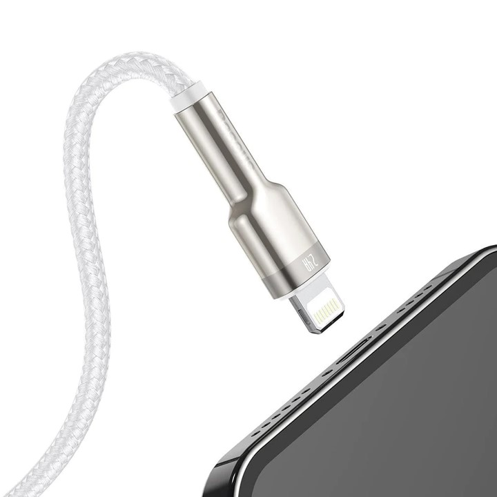 Кабел Baseus Cafule Metal Series USB-A към Lightning, 1м CALJK-A02 - бял - Image 5