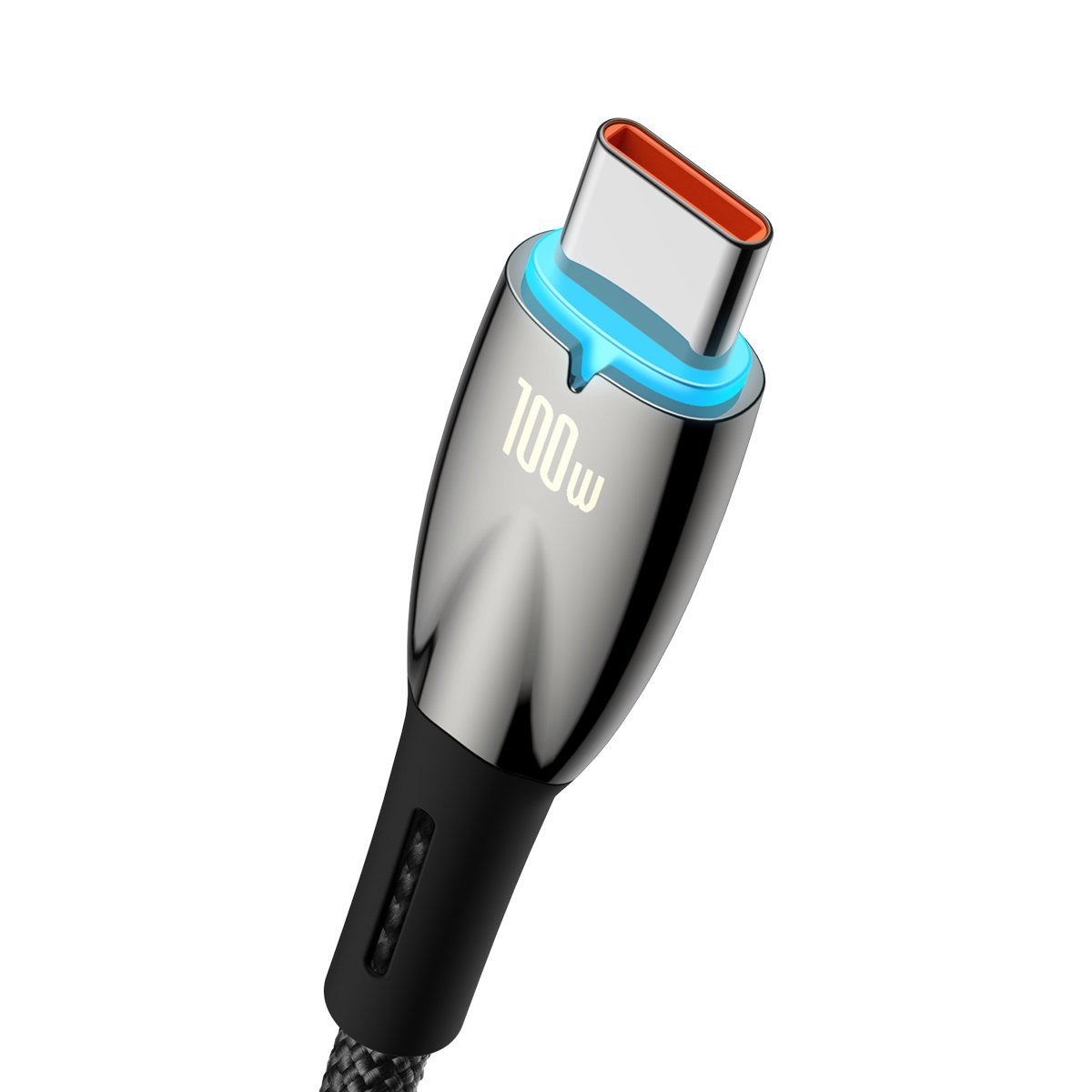 Кабел Baseus Glimmer Series USB-A - USB-C 100W 480Mbps 2м CADH000501 - черен - Image 2