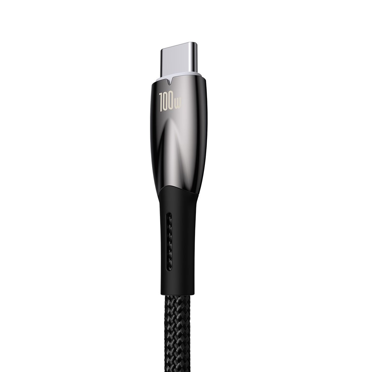 Кабел Baseus Glimmer Series USB-A - USB-C 100W 480Mbps 2м CADH000501 - черен - Image 3