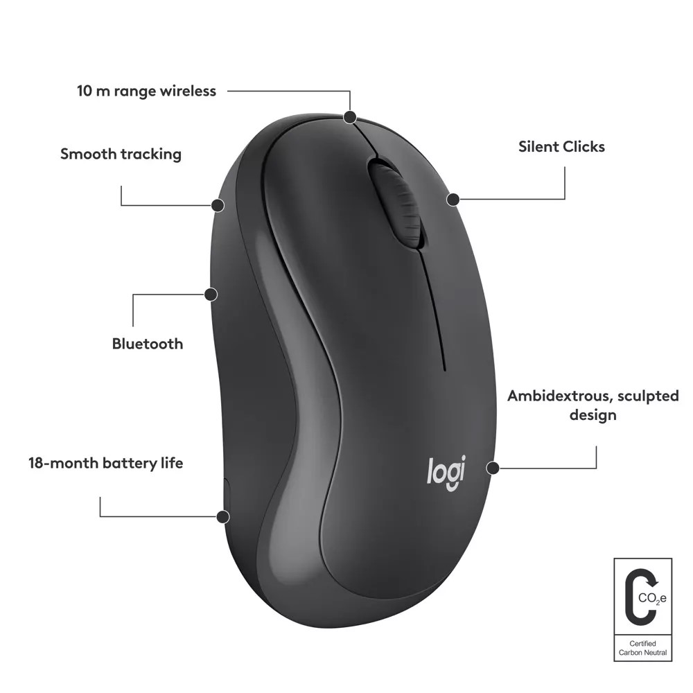 Безжична мишка Logitech M240 - тъмносива - Image 5