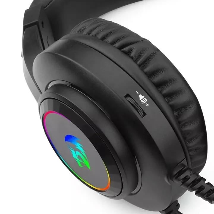 USB RGB LED геймърски слушалки с микрофон Redragon Hylas H260RGB-BK - Image 3
