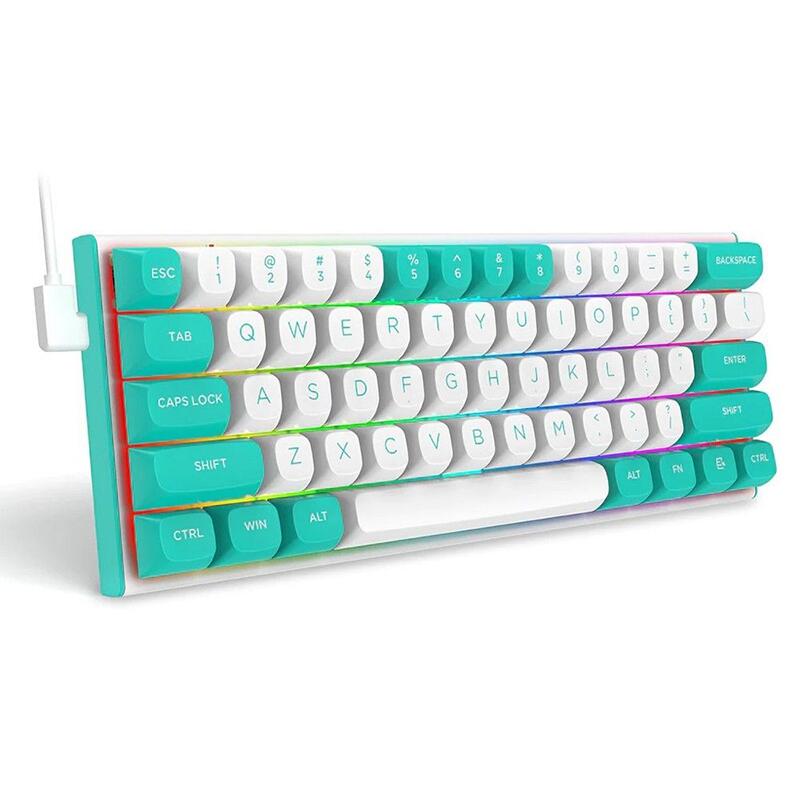 Геймърска клавиатура Redragon Fidd RGB K683WB-RGB - бяло/зелено - Image 2