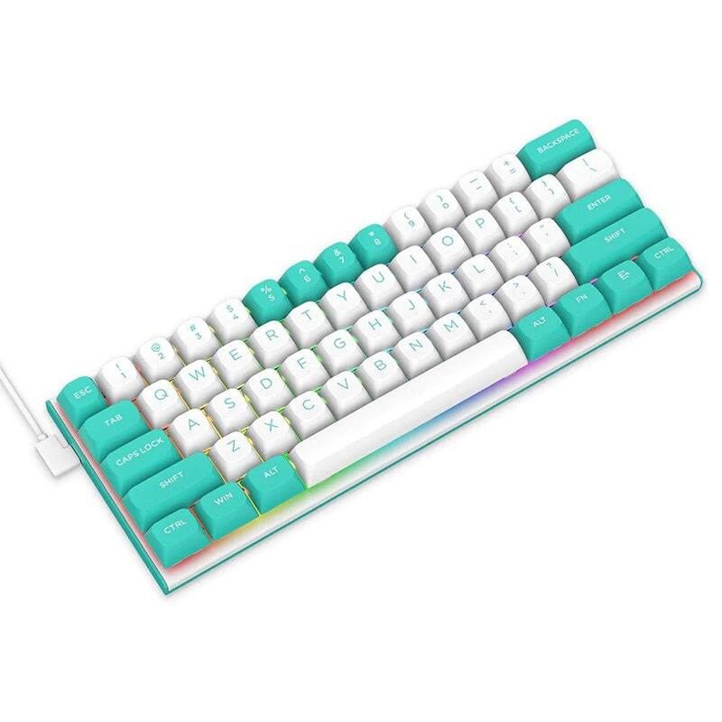 Геймърска клавиатура Redragon Fidd RGB K683WB-RGB - бяло/зелено - Image 3