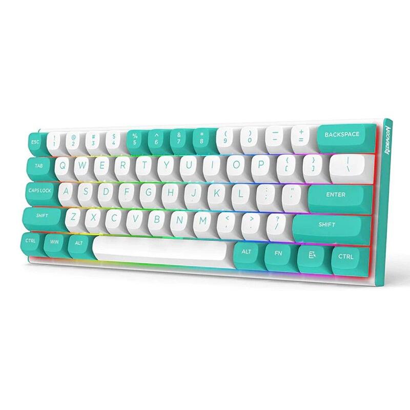 Геймърска клавиатура Redragon Fidd RGB K683WB-RGB - бяло/зелено - Image 4