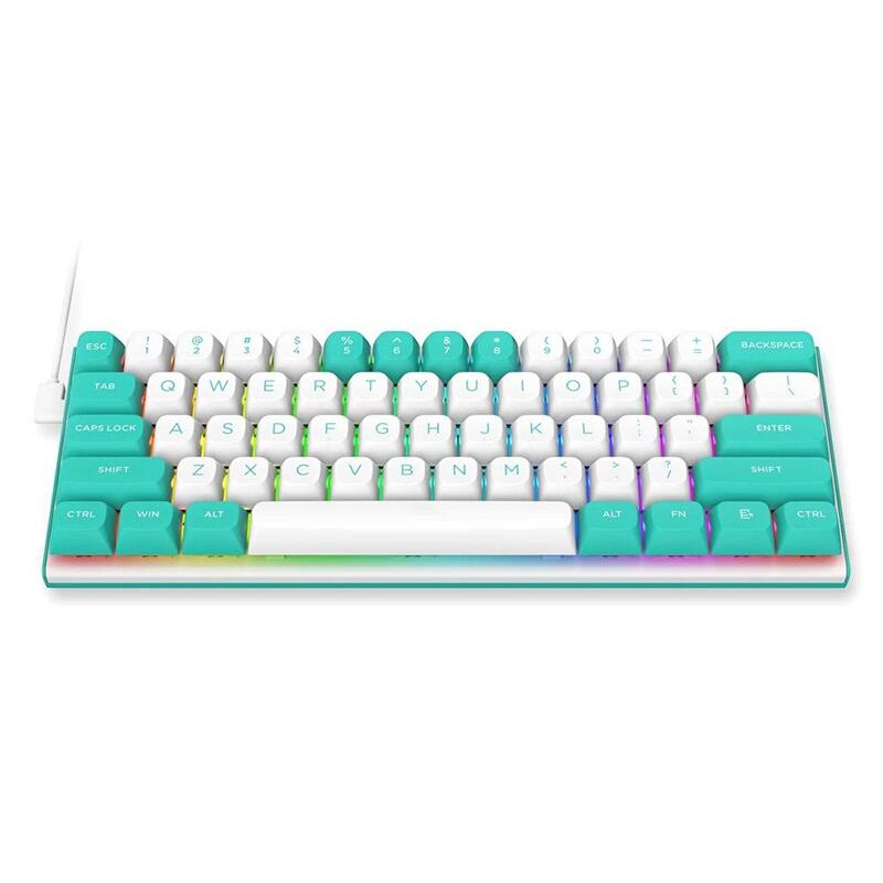 Геймърска клавиатура Redragon Fidd RGB K683WB-RGB - бяло/зелено - Image 5