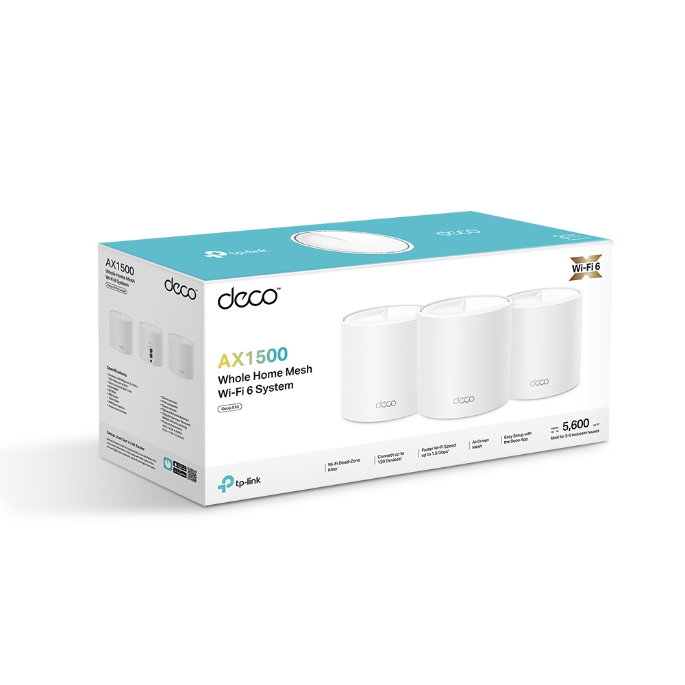 Безжична Wi-fi 6 Mesh система TP-Link Deco X10(3-pack) AX1500 - Image 2