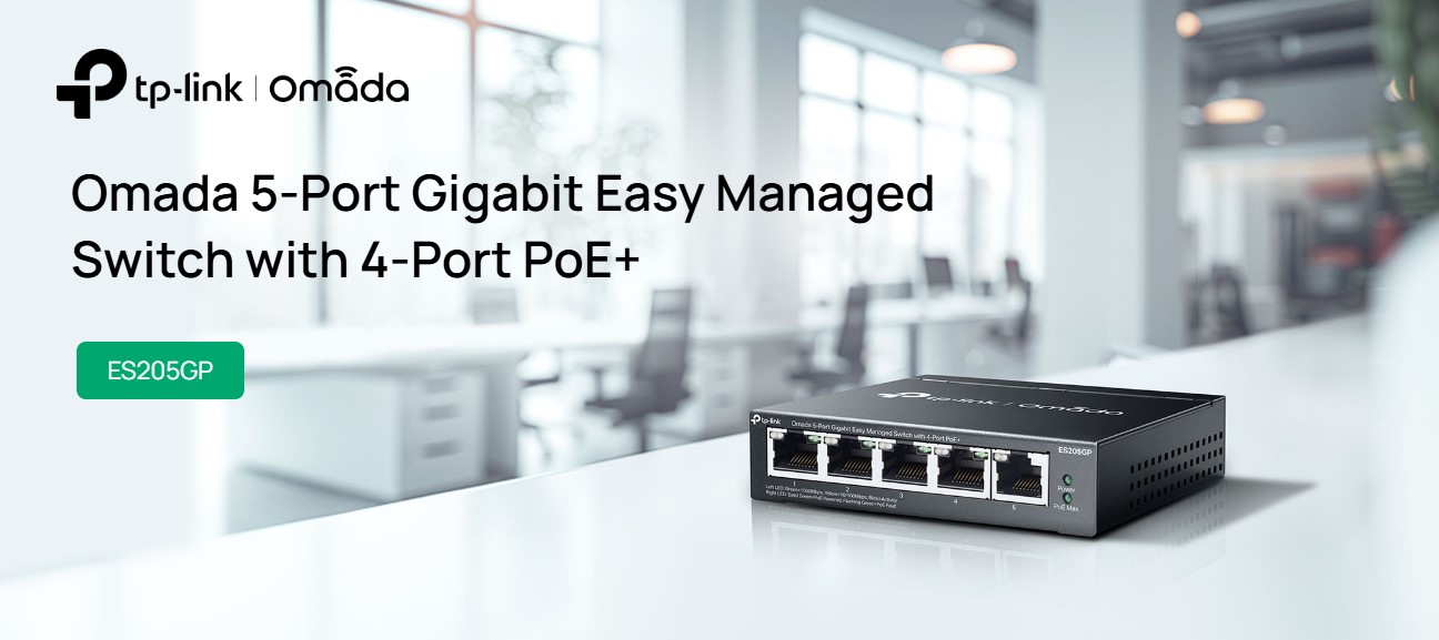 5-портов гигабитов управляем настолен комутатор TP-Link Omada ES205GP с 4-порта PoE+ - Image 5