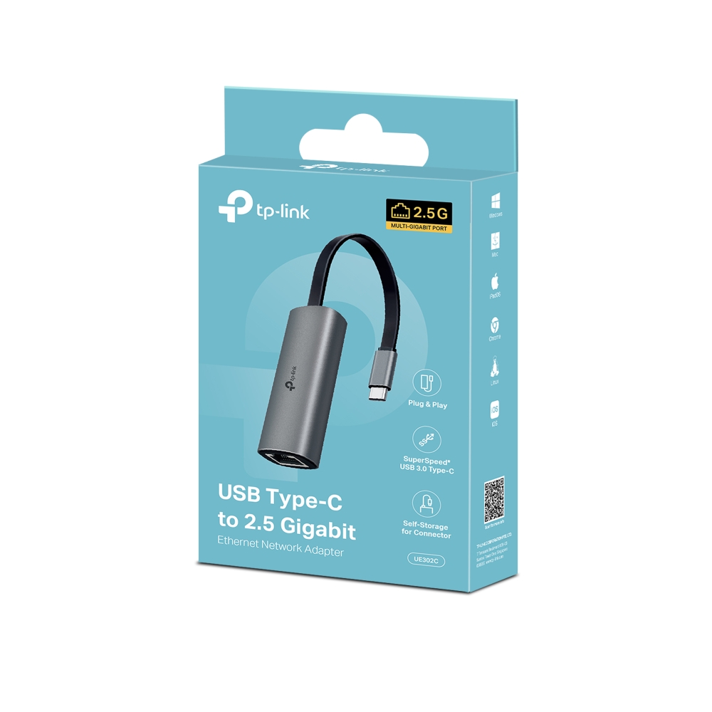 Мрежов адаптер TP-Link USB Type-C към 2.5 Gigabit Ethernet UE302C - Image 3