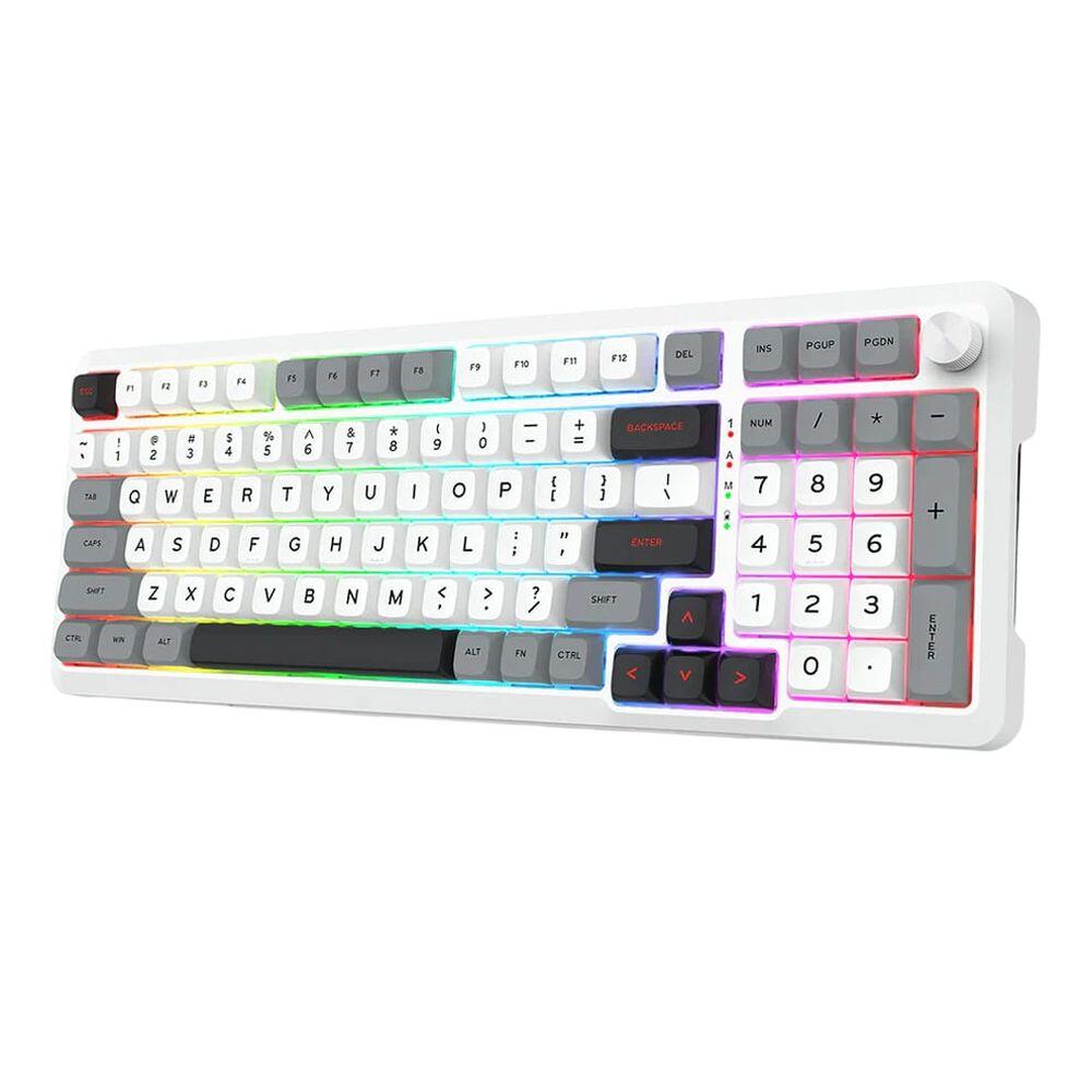 Геймърска Bluetooth безжична и жична механична клавиатура Redragon Bragi Pro K688WGL-RGB-PRO - бяло/сиво - Image 2