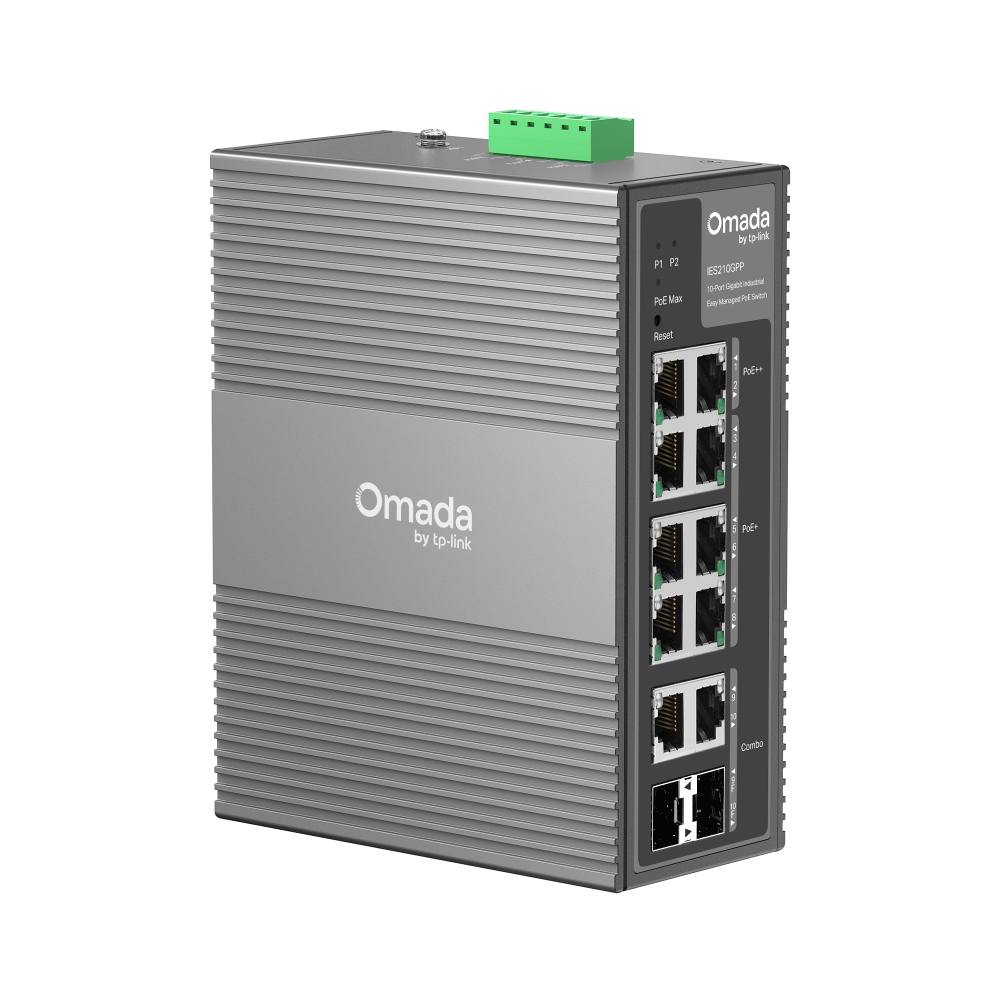 10-портов гигабитов индустриален лесно управляем комутатор TP-Link Omada IES210GPP с 6 PoE+ порта и 2 PoE++ порта - Image 3
