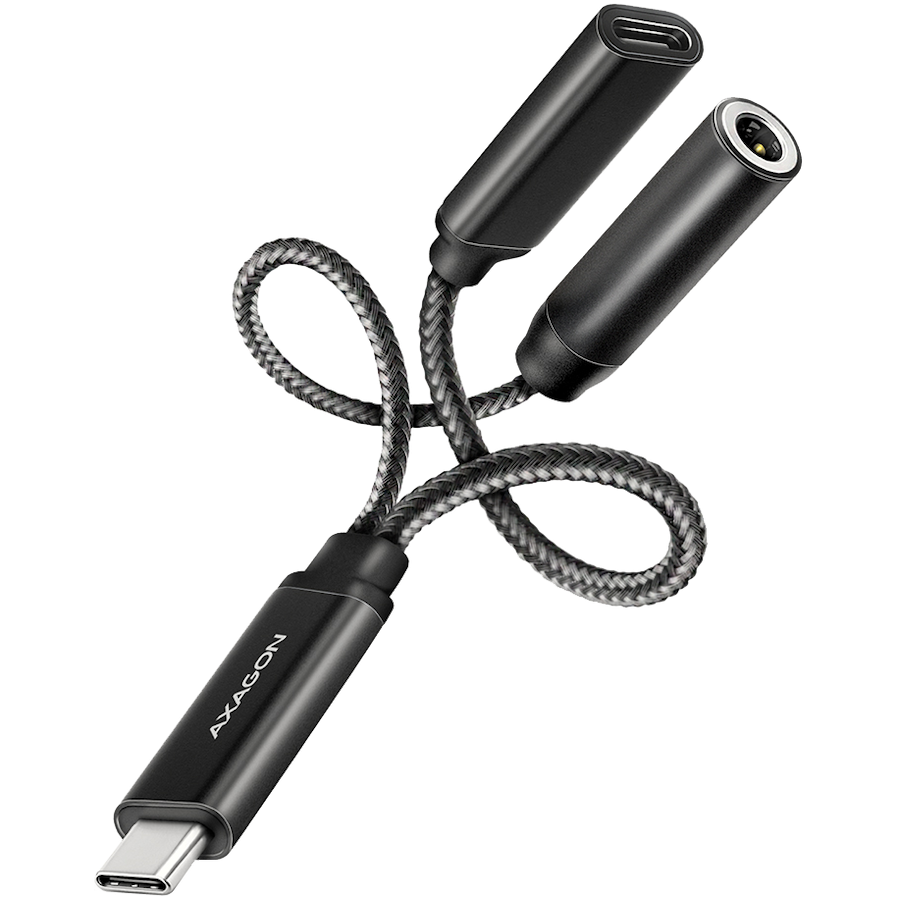 AXAGON ADA-HCPD USB-C to 3.5mm jack - Hi-Res DAC audio adapter, 384kHz/32bit, PD 60W 3A