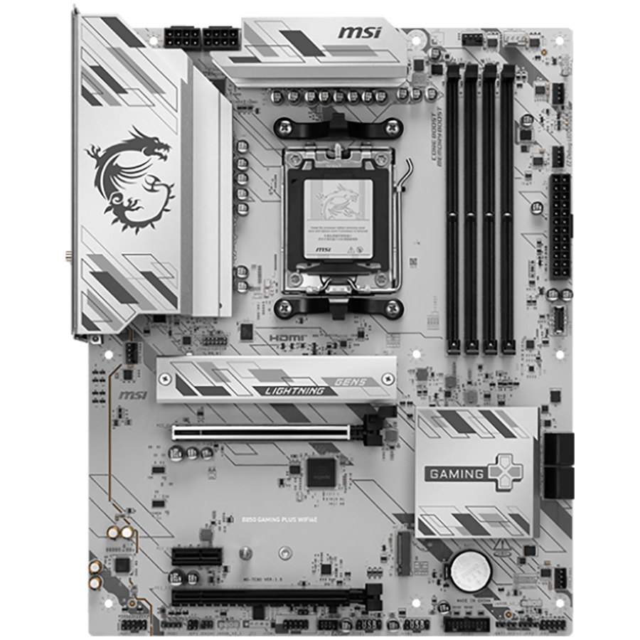 MSI B850 GAMING PLUS WIFI6E, ATX, Socket AM5, 4x DDR5 Dual Channel up to 8200(OC)MHz, 2x PCIe x16 slot, 2x M.2 slot, 4x USB 5Gbps, 3x USB 10Gbps, 1x USB 10Gbps Type-C, HDMI, DP, 7.1 HD Audio, 2.5G LAN, WiFI 6E, BT, 3Y - Image 2