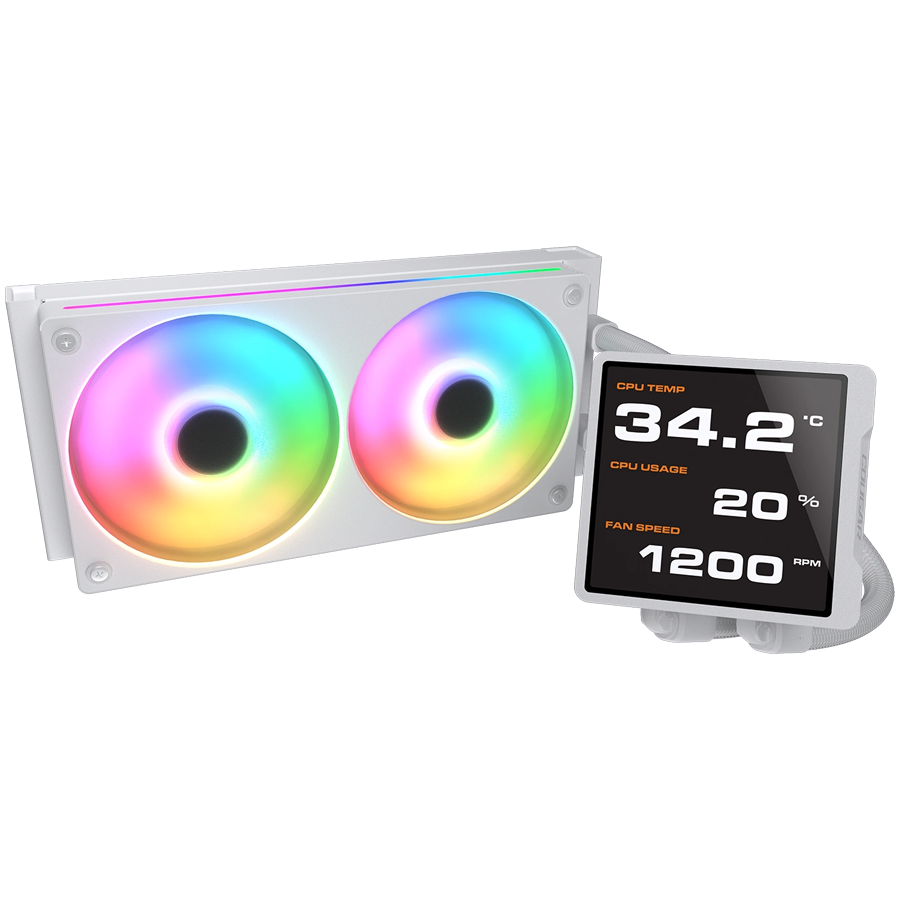 COUGAR Poseidon Vistek Pro ARGB 240 AiO Liquid Watercooling - White - Image 2
