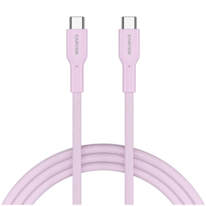 CANYON cable OnWire 60CL C-C 60W COLOR Braided 1m Pink