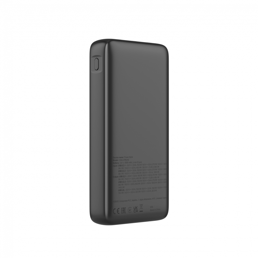 CANYON Power Bank PB-240, 25000mAh PD140W display power bank,Size160.0x82x27 mm Weight 508+-10g, Dark Grey - Image 3
