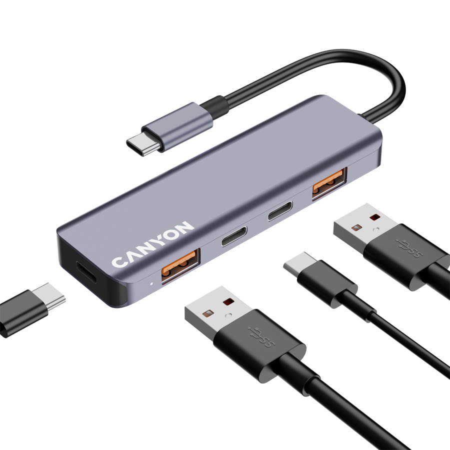 CANYON hub DS-18 5in1 USB-C Grey - Image 5