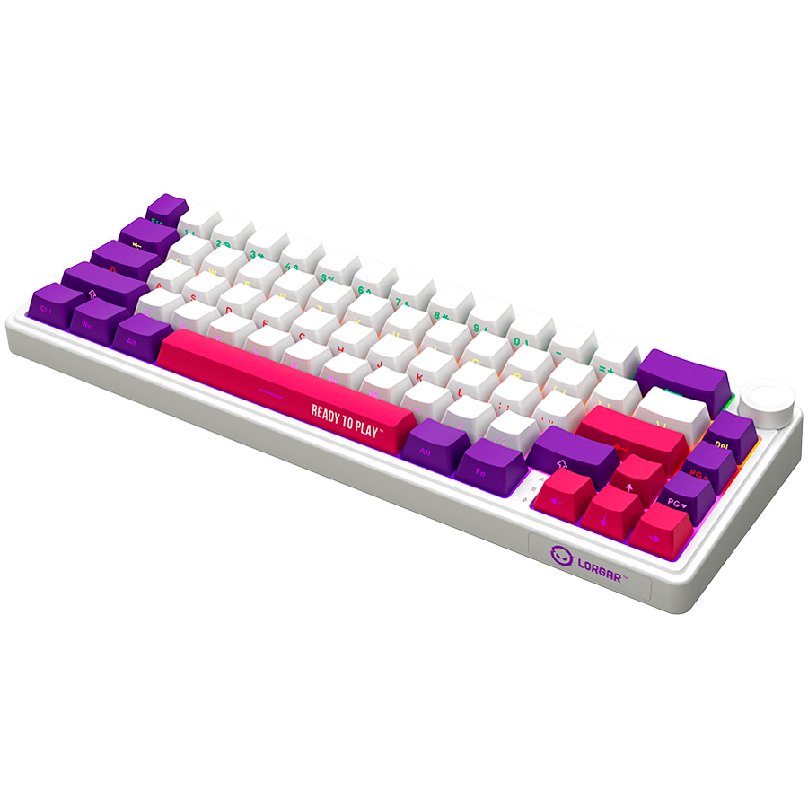 LORGAR KBP70MW, Wireless 65% Mechanical Gaming Keyboard Pro, White, EN layout - Image 2
