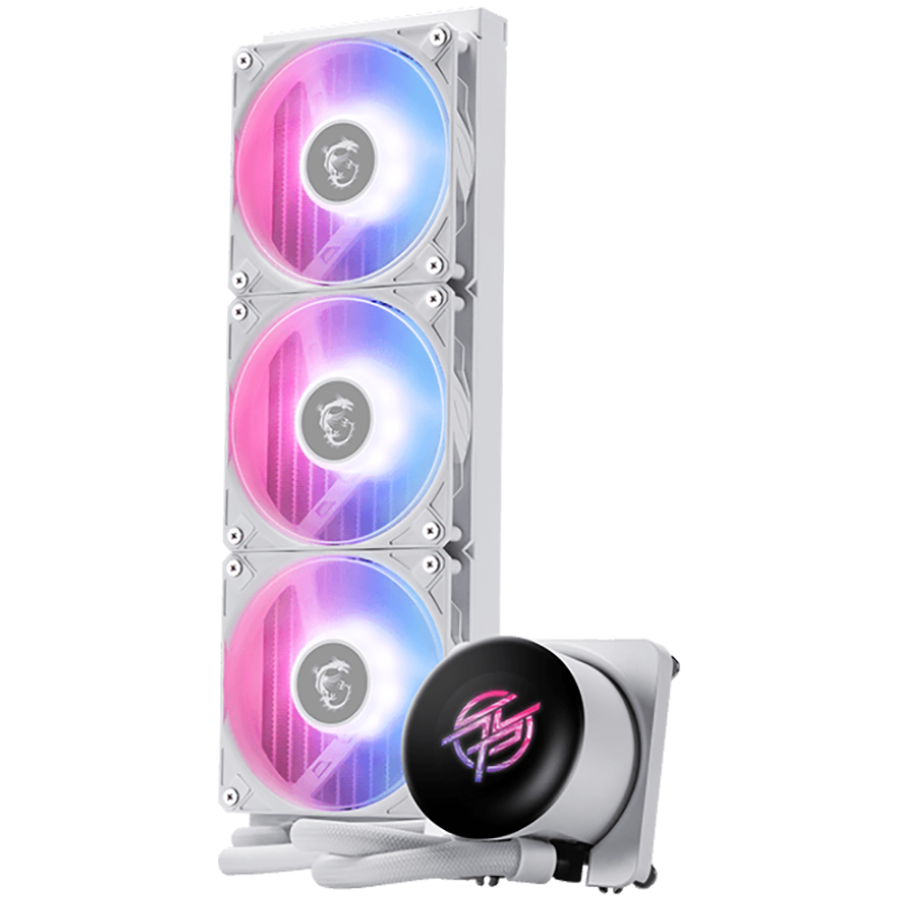 MSI MPG CORELIQUID P13 360 WHITE, 3x120mm Pre-installed CycloBlade 9 ARGB Daisy Chain Fans, 2.1-inch LCD screen, Copper Base, UNI BRACKET, Intel LGA 1700/1851, AMD AM5/AM4, 5Y Warranty - Image 2