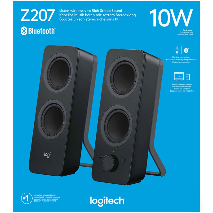 LOGITECH Z207 Bluetooth Stereo Speakers - BLACK - Image 5