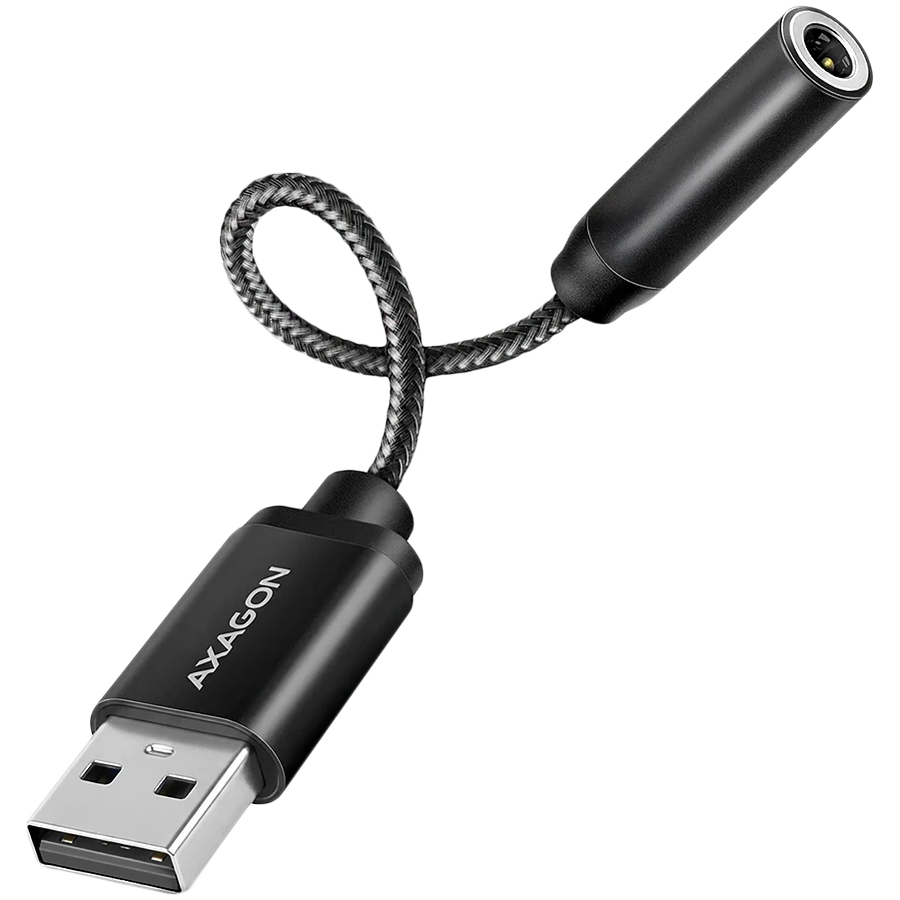 ADA-HA USB-A Hi-Res DAC audio adapter. External USB-A sound card to 3,5 mm jack, 384 kHz 32 bit DAC, stereo