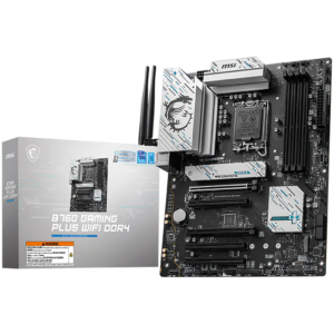 MSI B760 GAMING PLUS WIFI DDR4, LGA 1700, 4xDDR4, ATX, Dual Channel DDR4 5333(OC)MHz, 5x PCIe x16 slots, 2x M.2 slots, 1x HDMI, 1x DP, 2x USB 3.2 Gen 2, 1x USB 3.2 Gen 2 Type-C, 4x USB 2.0, 7.1 HD Audio, 2.5Gbps LAN, WI-Fi 6E, BT, 3Y