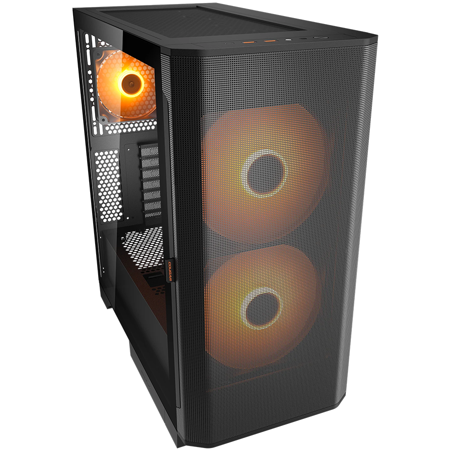 COUGAR AIRFACE FLO RGB PC Case, Mid Tower, Black - Image 3