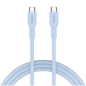 CANYON cable OnWire 60CL C-C 60W COLOR Braided 1m Light Blue