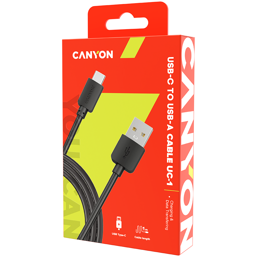 CANYON cable UC-1 USB-C 5W 1m Black - Image 2