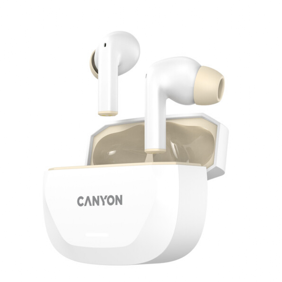 CANYON headset HEXAGON 7 TWS ANC+ENC Wireless Charge White Beige - Image 4