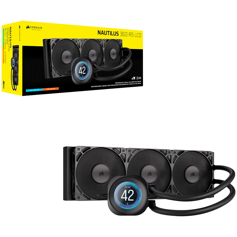 CORSAIR NAUTILUS 360 LCD, 360mm Radiator, Liquid CPU Cooler