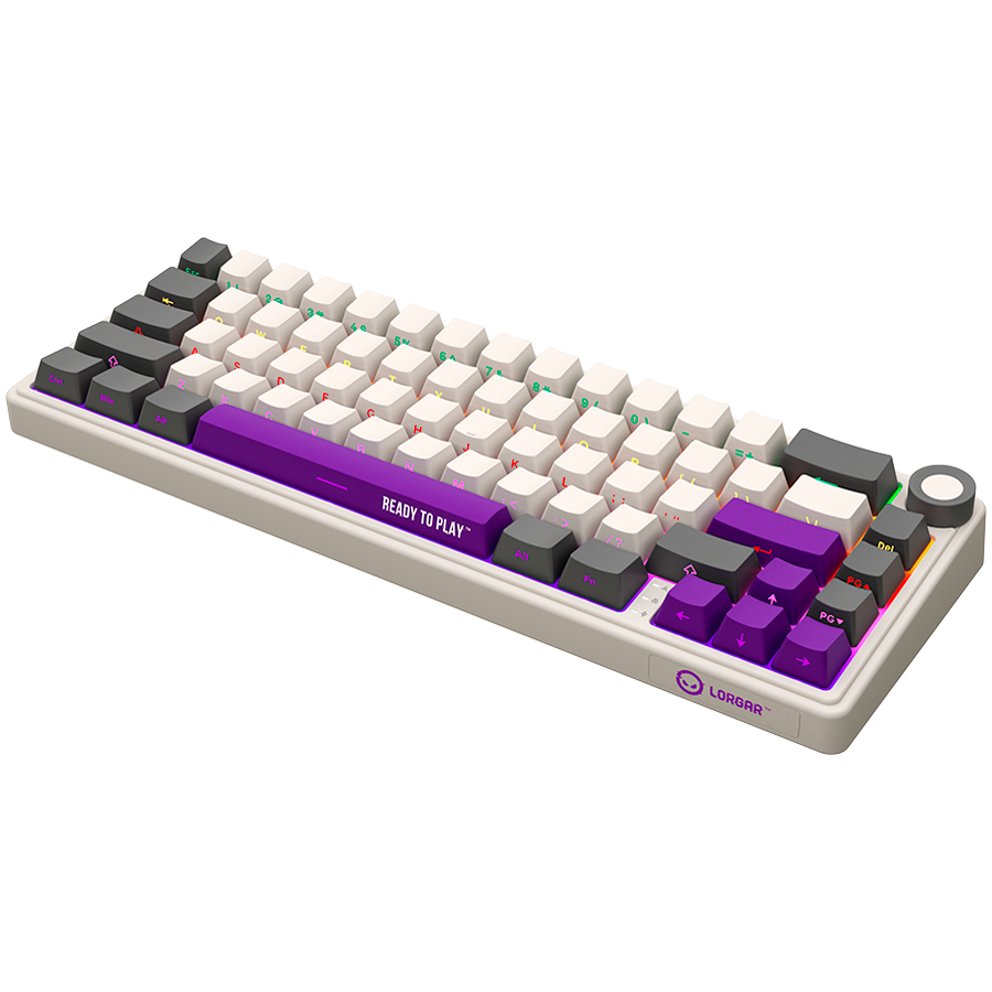 LORGAR KBP70MW, Wireless 65% Mechanical Gaming Keyboard Pro, Beige, EN layout - Image 2