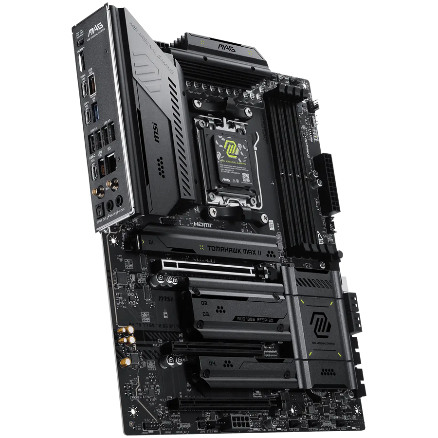 MSI MAG B850 TOMAHAWK MAX WIFI II, ATX, Socket AM5, 4x DDR5 Dual Channel DDR5 up to 8400(OC)MHz, 3x PCIe 3.0 x16 slot, 4x M.2 slot, 4x USB 2.0, 1x USB 5Gbps, 2x USB 10Gbps, 3x USB 10Gbps Type-C, HDMI, 7.1 HD Audio, 5G LAN, WiFI 7, BT, 3Y - Image 2