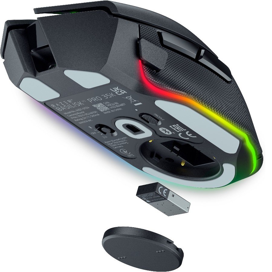 Razer Basilisk V3 Pro 35K, Gaming Mouse, Black, Razer HyperSpeed Wireless, Razer Chroma™ RGB, Focus Pro 35K Optical Sensor Gen-2, 35K DPI, 90-million Clicks, 4-Way Razer™ HyperScroll Tilt Wheel - Image 4