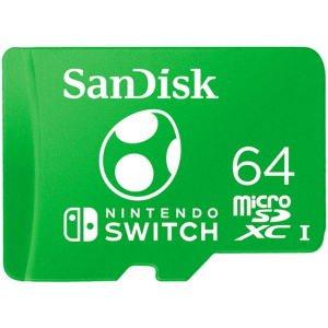 SANDISK Nintendo MicroSDXC UHS-I card for Nintendo Switch, Yoshi Edition- 64GB, Up to 100MB/s read up to 90MB/s write